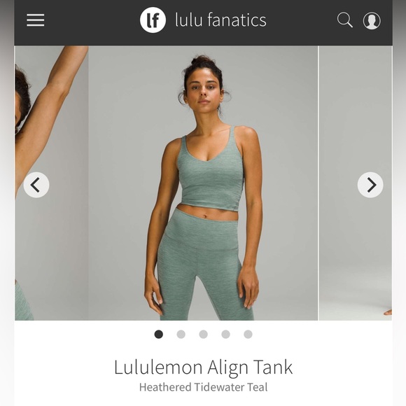 Lululemon Align Tank - Heathered Tidewater Teal - Picture 4 of 5